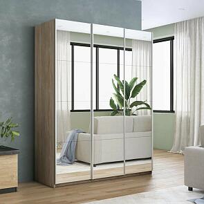 Шкаф Прайм 3 TM_L-180 Дуб Сонома Зеркало 1800*2300*570