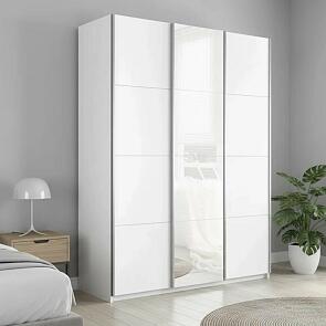 Шкаф Прайм 3 TM_L-210 Белый снег ЛДСП Стекло белое ЛДСП 2100*2300*570