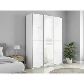 Шкаф Прайм 3 TM_L-210 Белый снег ЛДСП Стекло белое ЛДСП  2100*2300*570