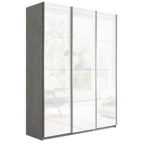 Шкаф Прайм 3 TM_L-210 Бетон Стекло белое 2100*2300*570