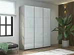 Шкаф Прайм 3 TM_L-210 Бетон Стекло белое 2100*2300*570