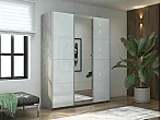 Шкаф Прайм 3 TM_L-210 Бетон Стекло белое Зеркало Стекло белое 2100*2300*570