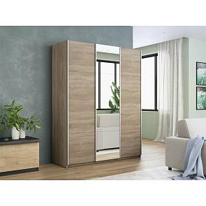 Шкаф Прайм 3 TM_L-210 Дуб сонома ЛДСП Стекло белое ЛДСП  2100*2300*570