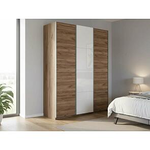 Шкаф Прайм 3 TM_L-210 Крафт табачный ЛДСП Стекло белое ЛДСП  2100*2300*570