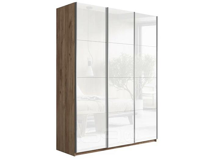 Шкаф Прайм 3 TM_L-210 Крафт табачный Стекло белое 2100*2300*570