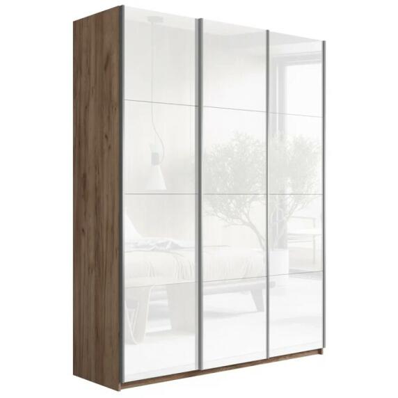 Шкаф Прайм 3 TM_L-210 Крафт табачный Стекло белое 2100*2300*570