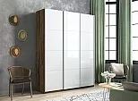 Шкаф Прайм 3 TM_L-210 Крафт табачный Стекло белое 2100*2300*570