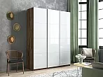 Шкаф Прайм 3 TM_L-210 Крафт табачный Стекло белое 2100*2300*570