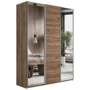 Шкаф Прайм 3 TM_L-210 Крафт Табачный Зеркало ЛДСП Зеркало 2100*2300*570