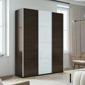 Шкаф Прайм 3 TM_L-210 Венге ЛДСП Стекло белое ЛДСП 2100*2300*570