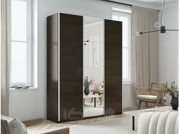 Шкаф Прайм 3 TM_L-210 Венге ЛДСП Зеркало ЛДСП 2100*2300*570