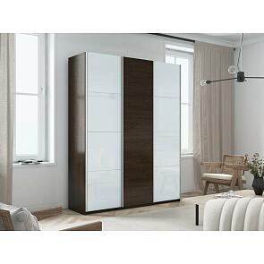 Шкаф Прайм 3 TM_L-210 Венге Стекло белое ЛДСП Стекло белое 2100*2300*570