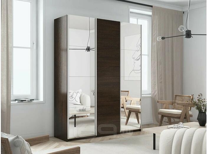 Шкаф Прайм 3 TM_L-210 Венге Зеркало ЛДСП Зеркало 2100*2300*570