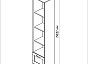 Сириус стеллаж 1 ящик 39х190 Сонома