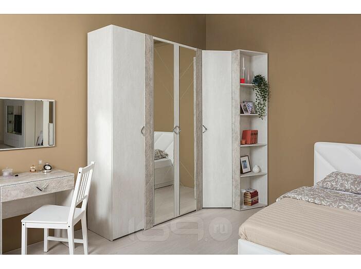 Шкаф 813x2300x813 Амели Белый/белый ЛДСП