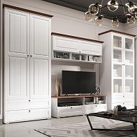 Валенсия Шкаф 2-х ств бельевой со стеклом (Белый, Белый)