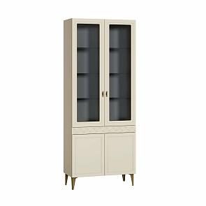 Марион Шкаф-витрина 16.397.02 Слоновая кость С341 PE, Слоновая кость 6898 ПВХ