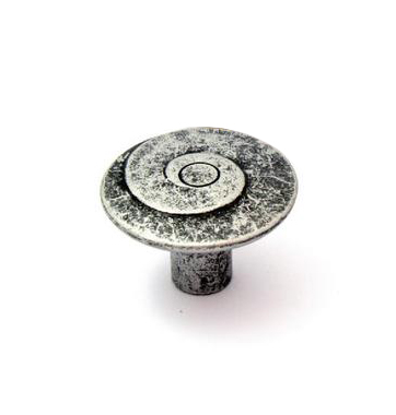 Ручка кнопка  мебельная К-23 Серебрянный антик/Серый