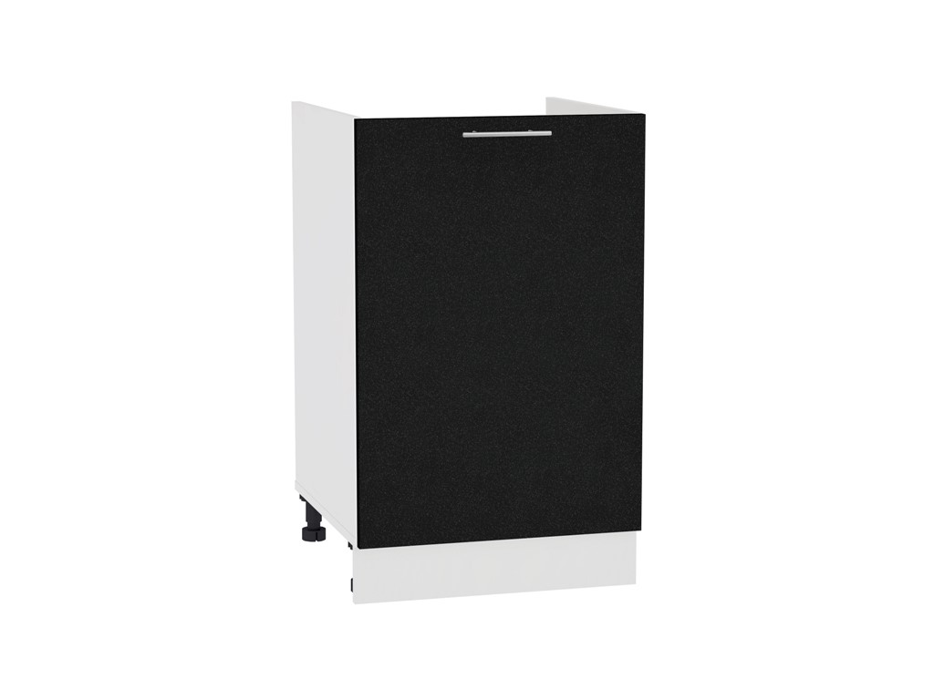 Шкаф нижний под мойку с 1-ой дверцей Валерия-М НМ 600 Черный металлик-Белый