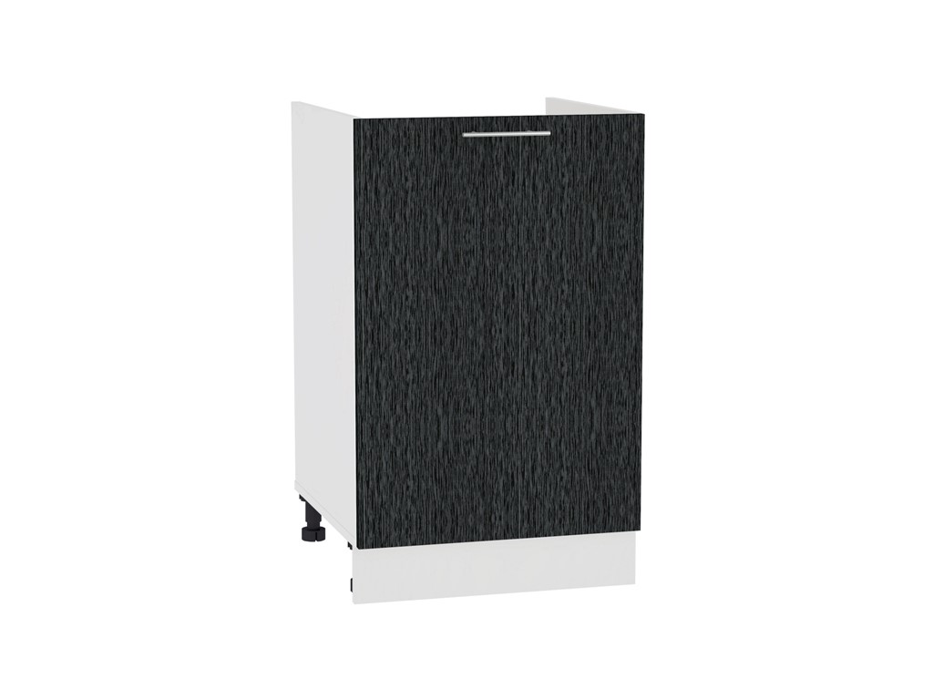 Шкаф нижний под мойку с 1-ой дверцей Валерия-М НМ 600 Черный металлик дождь-Белый