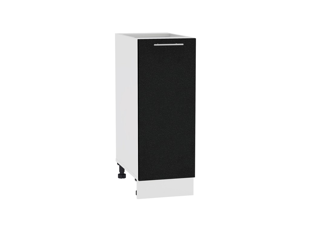 Шкаф нижний с 1-ой дверцей Валерия-М Н 300 Черный металлик-Белый