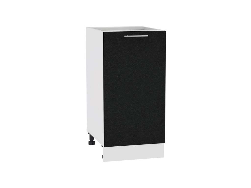 Шкаф нижний с 1-ой дверцей Валерия-М Н 400 Черный металлик-Белый