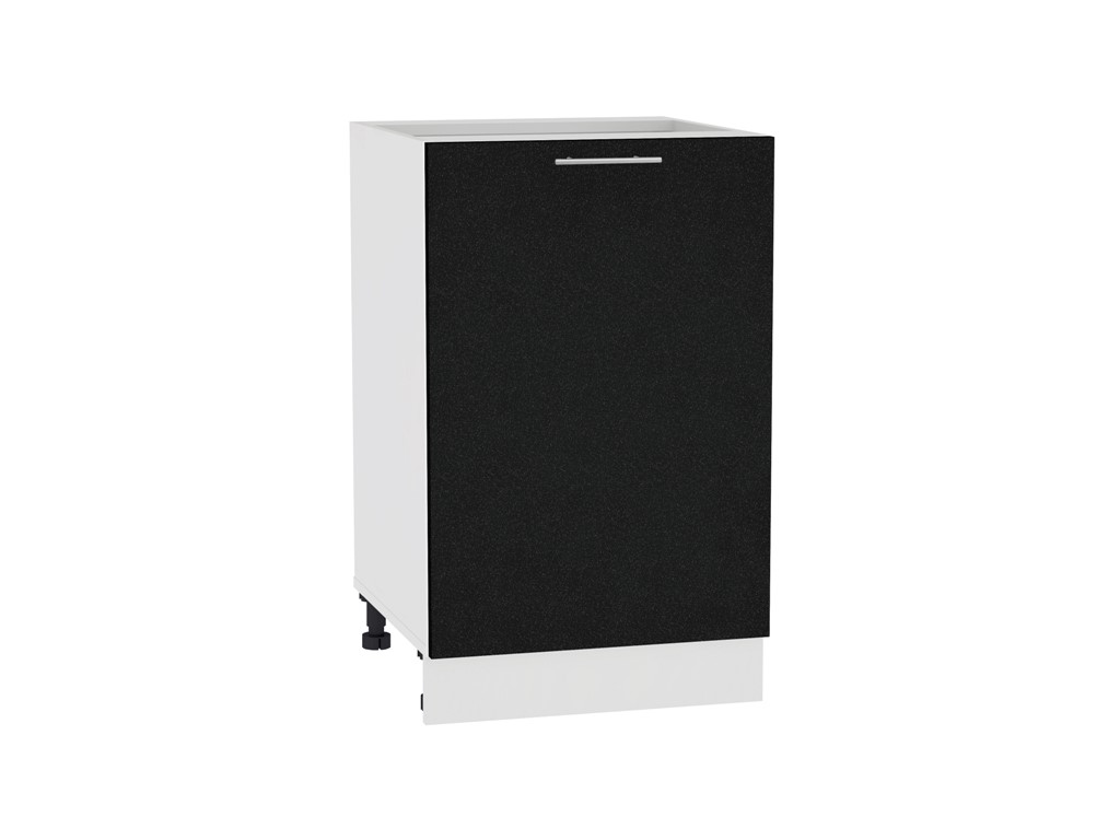Шкаф нижний с 1-ой дверцей Валерия-М Н 500 Черный металлик-Белый