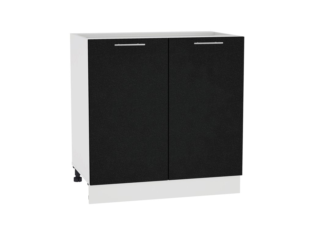 Шкаф нижний с 2-мя дверцами Валерия-М Н 800 Черный металлик-Белый