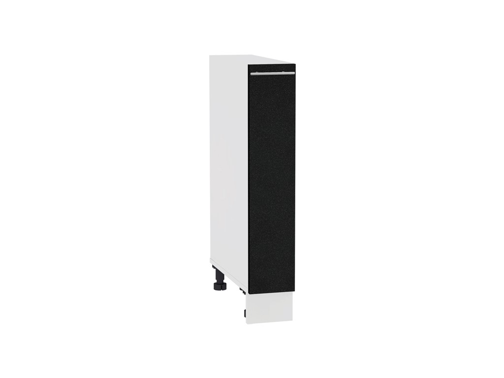 Шкаф нижний бутылочница Валерия-М НБ 150 Черный металлик-Белый
