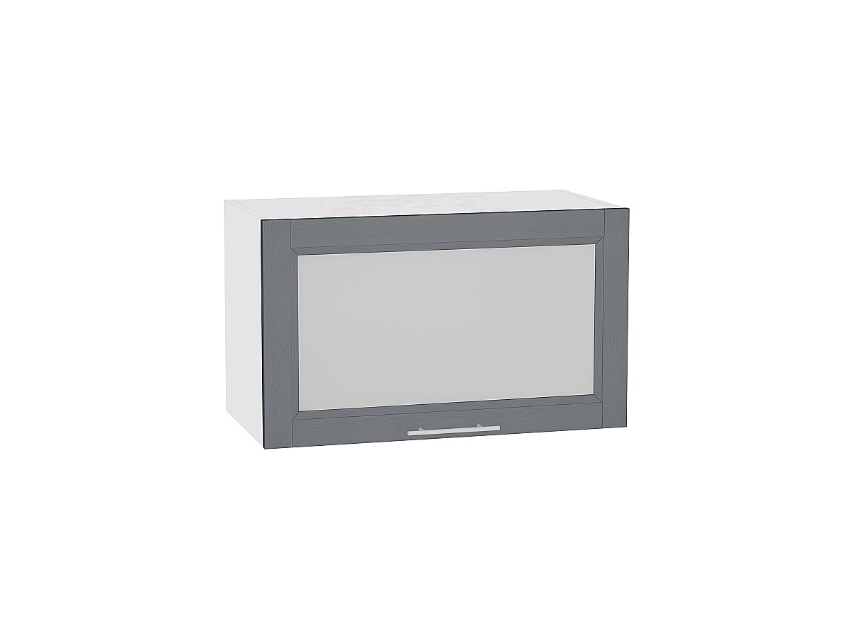 Шкаф верхний горизонтальный остекленный Сканди ВГ 600 Graphite Softwood-Белый