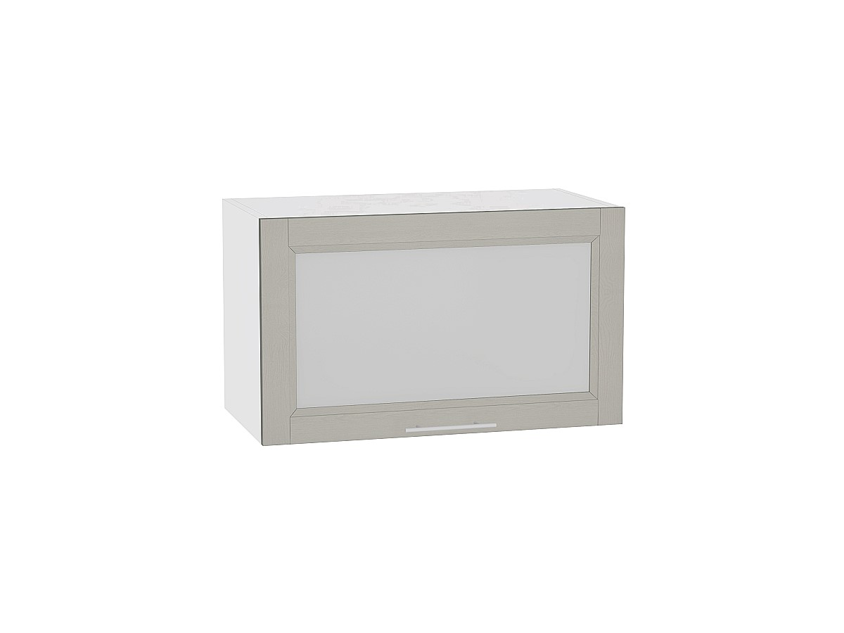 Шкаф верхний горизонтальный остекленный Сканди ВГ 600 Grey Softwood-Белый