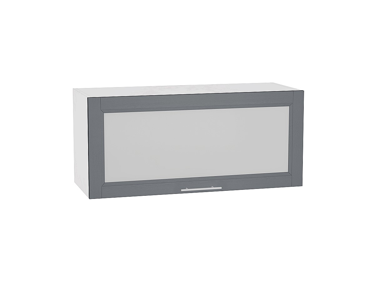 Шкаф верхний горизонтальный остекленный Сканди ВГ 800 Graphite Softwood-Белый