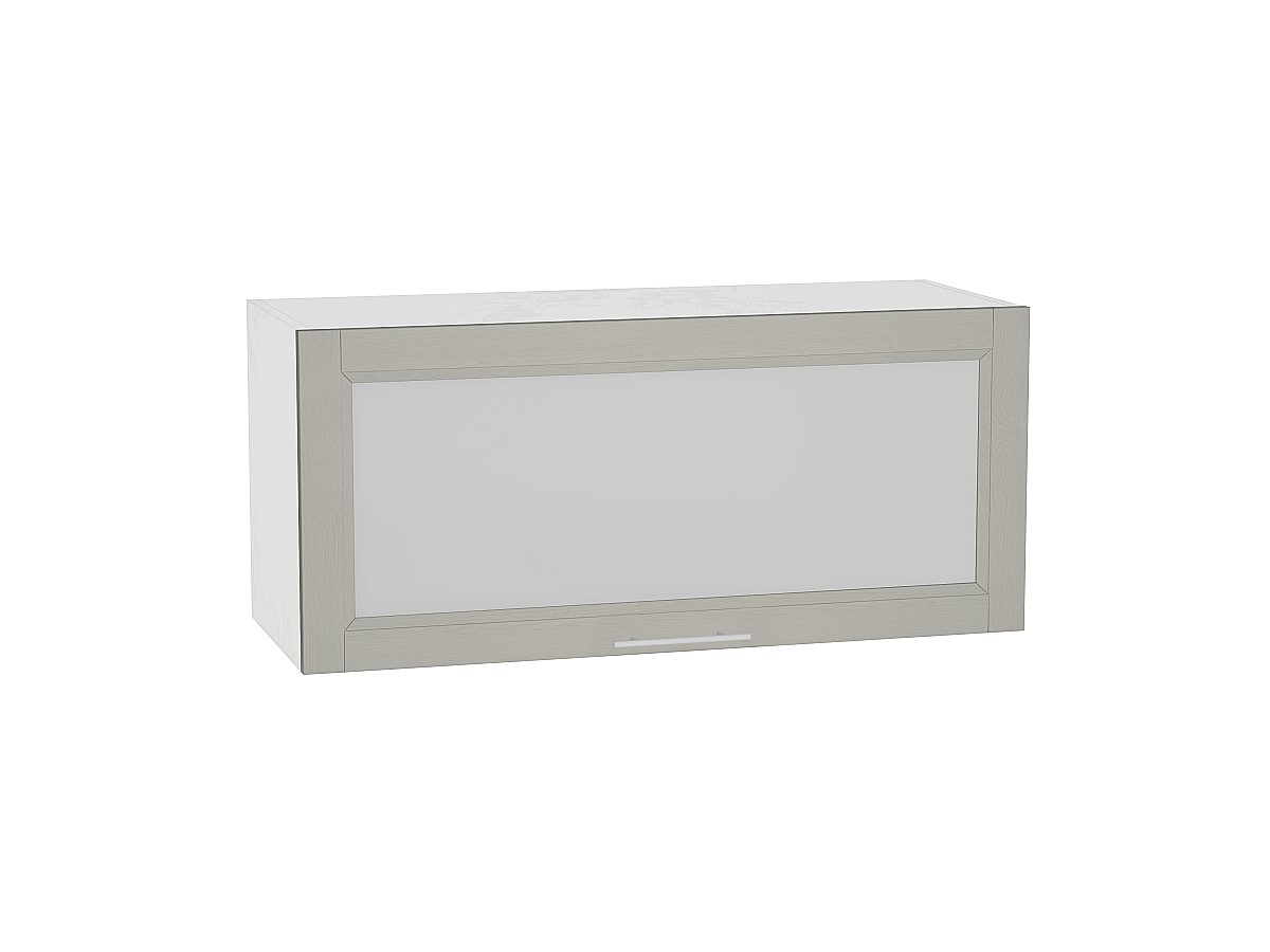 Шкаф верхний горизонтальный остекленный Сканди ВГ 800 Grey Softwood-Белый