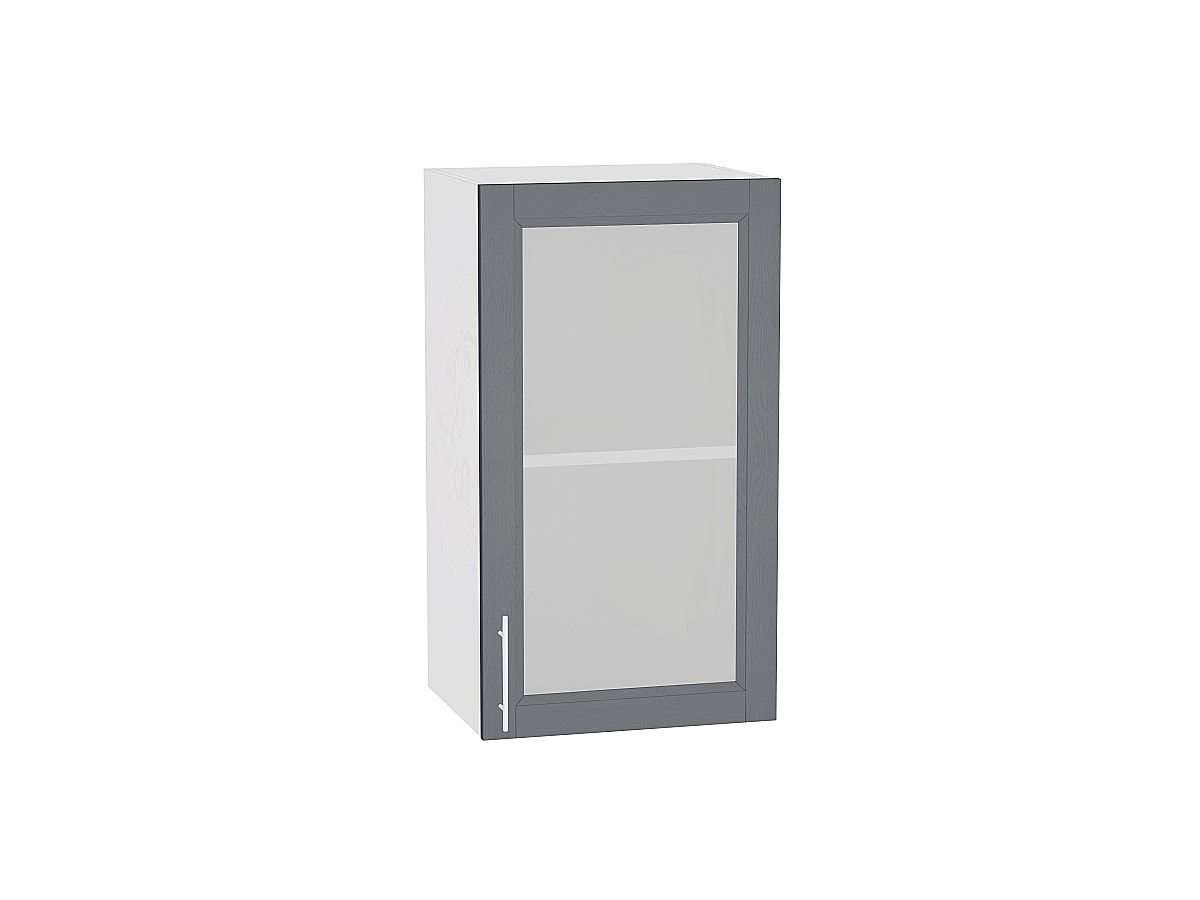 Шкаф верхний с 1-ой остекленной дверцей Сканди В 400 Graphite Softwood-Белый