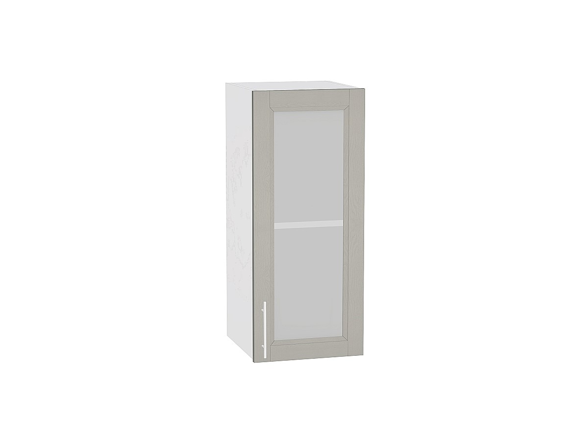 Шкаф верхний с 1-ой остекленной дверцей Сканди В 309 Grey Softwood-Белый