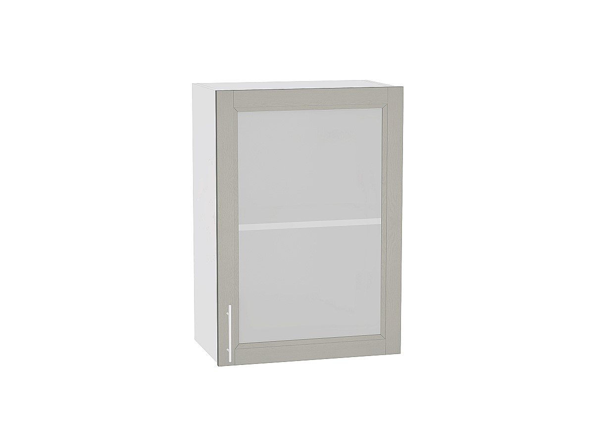 Шкаф верхний с 1-ой остекленной дверцей Сканди В 509 Grey Softwood-Белый