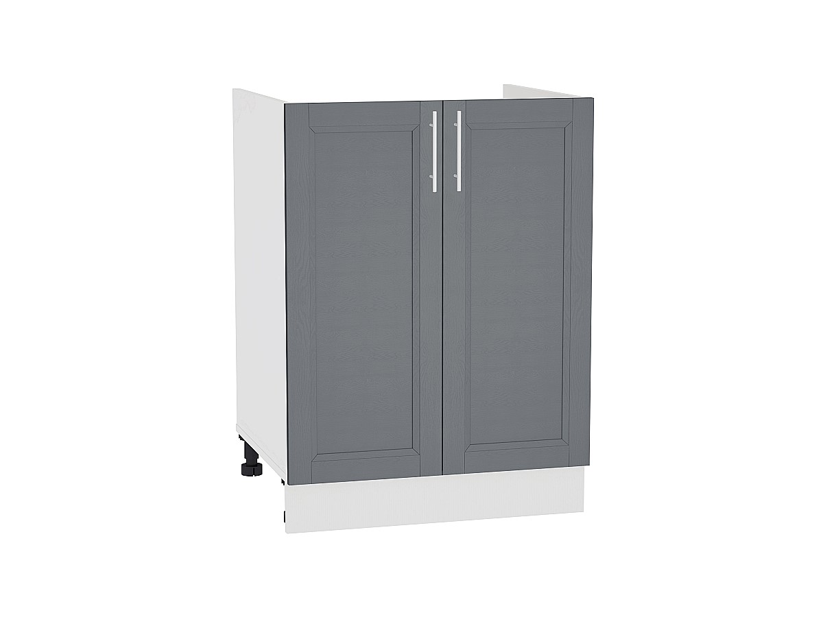 Шкаф нижний под мойку с 2-мя дверцами Сканди НМ 600 Graphite Softwood-Белый