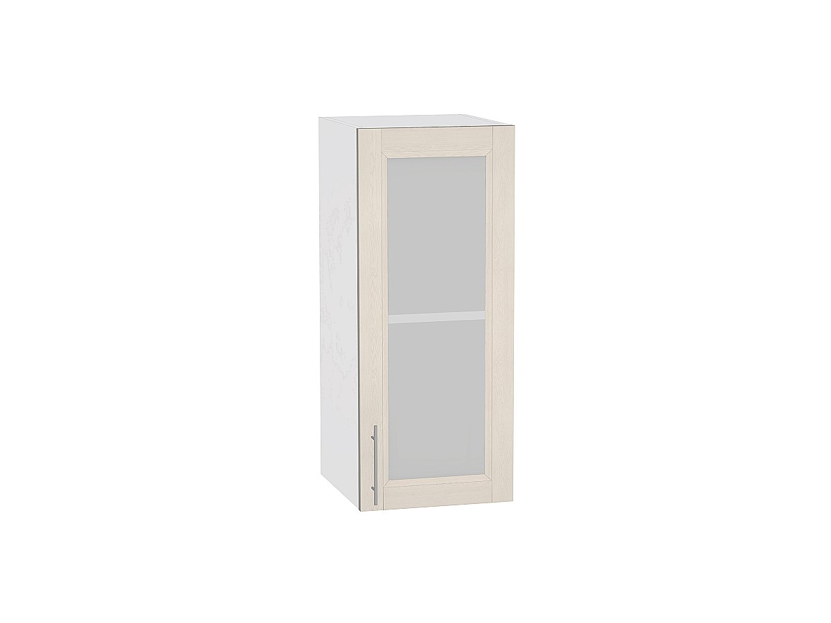 Шкаф верхний с 1-ой остекленной дверцей Сканди В 300 Cappuccino Softwood-Белый