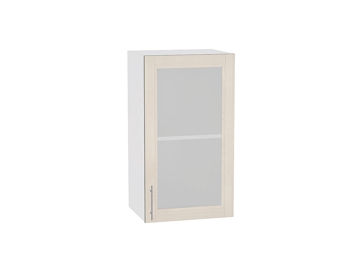 Шкаф верхний с 1-ой остекленной дверцей Сканди В 400 Cappuccino Softwood-Белый