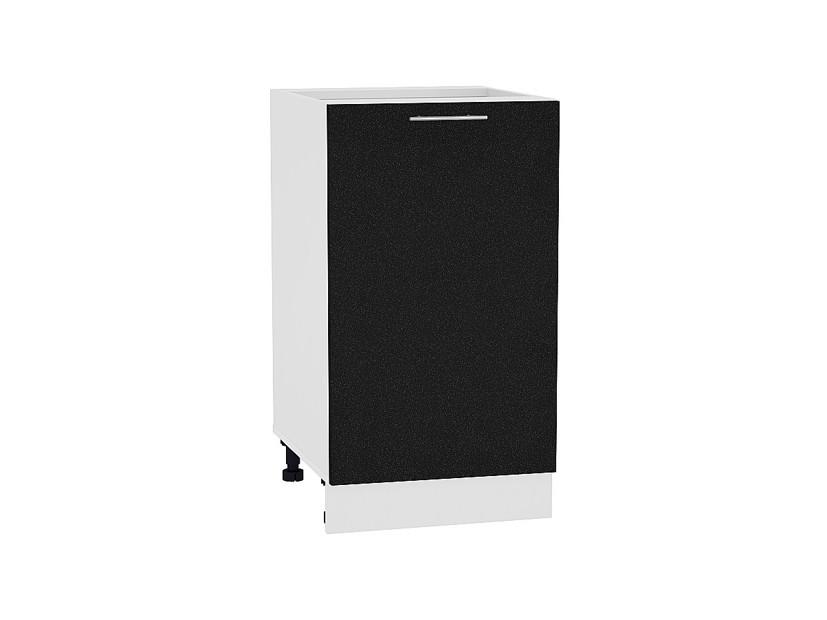Шкаф нижний с 1-ой дверцей Валерия-М Н 450 Черный металлик-Белый