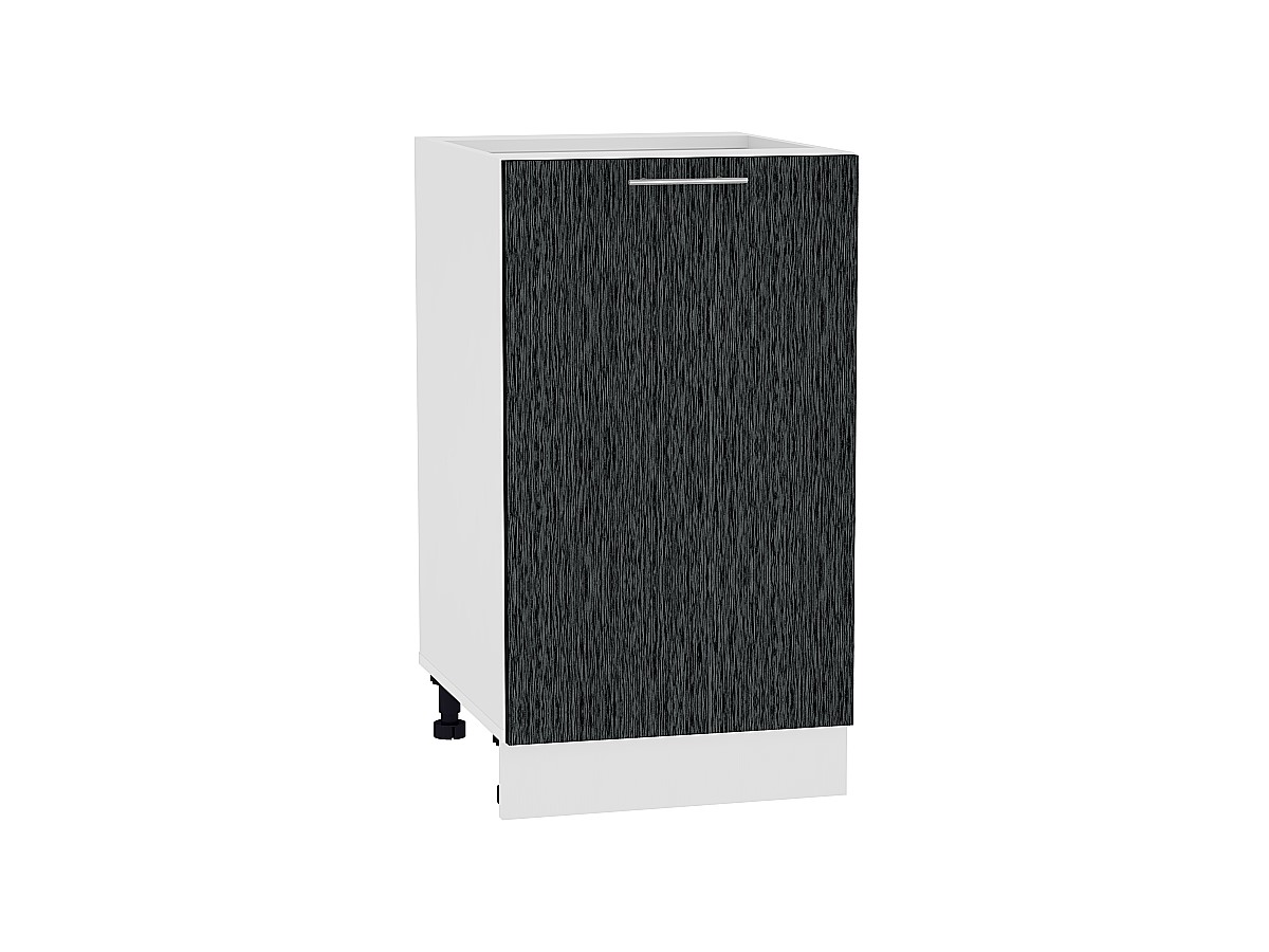 Шкаф нижний с 1-ой дверцей Валерия-М Н 450 Черный металлик дождь-Белый