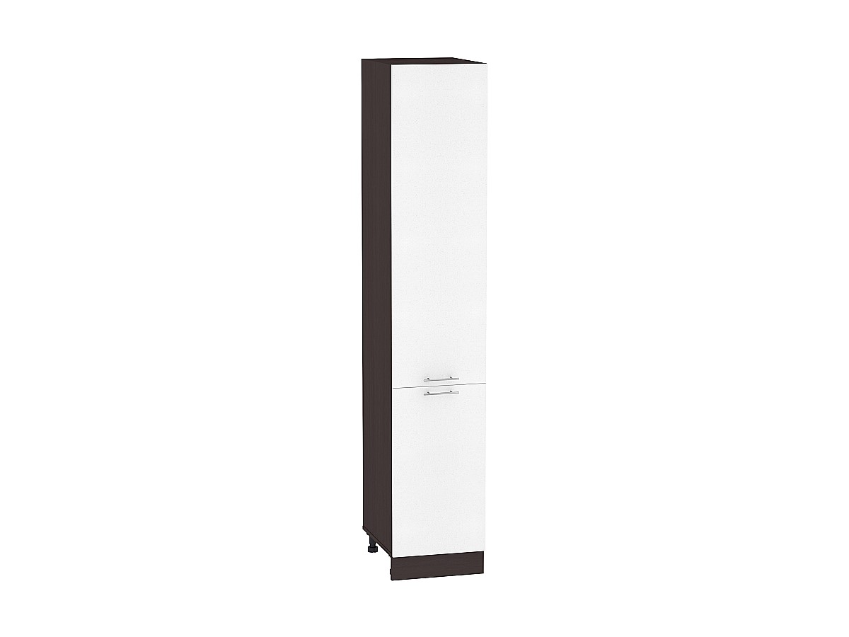 Шкаф пенал с 2-мя дверцами Валерия-М ШП 400Н (для верхних шкафов высотой 920) Белый металлик-Венге