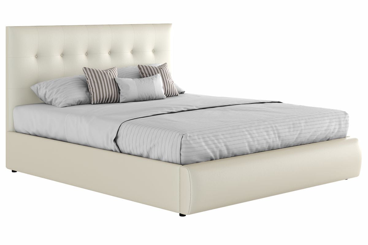 Мягкая интерьерная кровать "Селеста" 1600, БП/М, экокожа, Белый