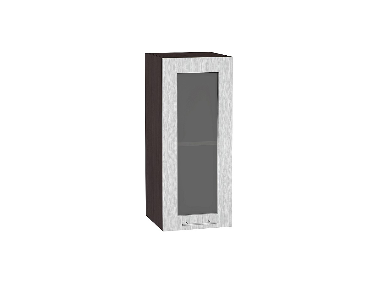 Шкаф верхний с 1-ой остекленной дверцей Валерия-М В 309 Серый металлик дождь светлый-Венге