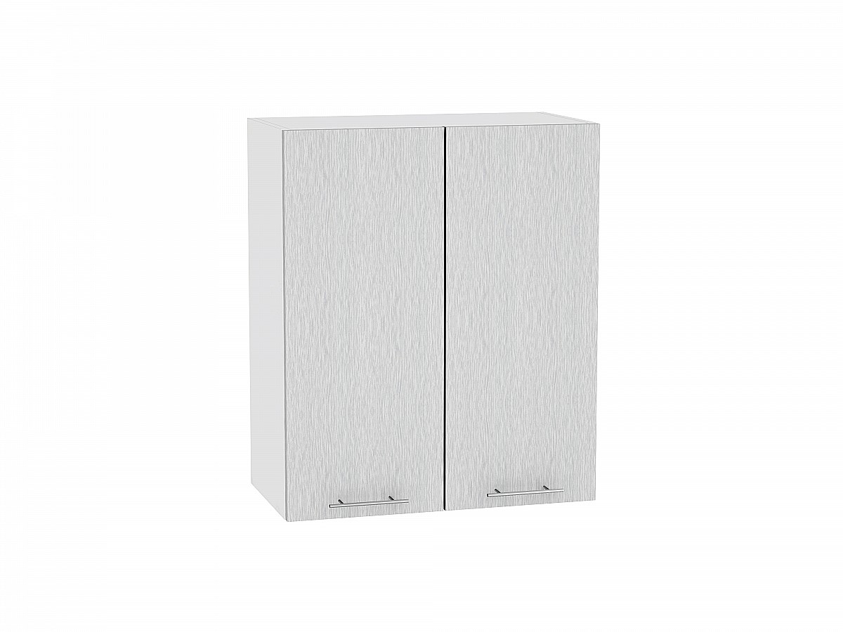 Шкаф верхний с 2-мя дверцами Валерия-М В 600 Серый металлик дождь светлый-Белый