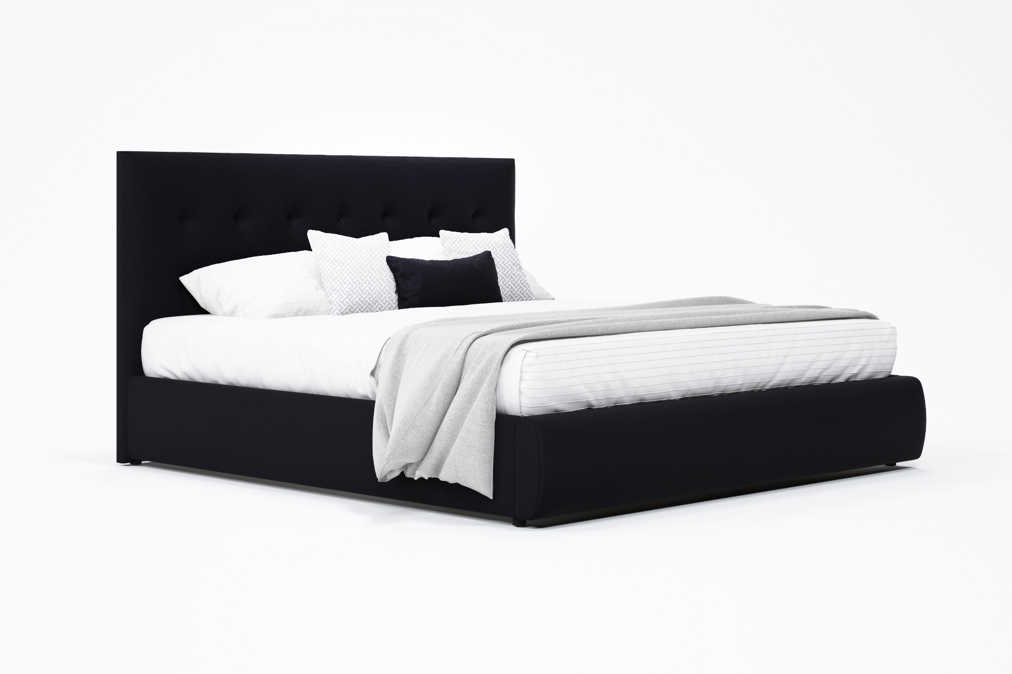 Мягкая интерьерная кровать "Селеста" 1400, БП/М, ткань, Черный