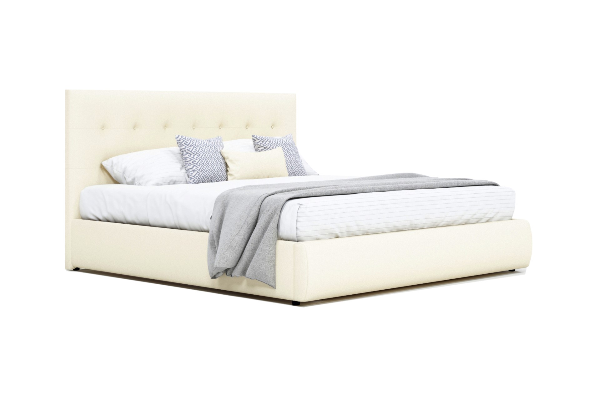 Мягкая интерьерная кровать "Селеста" 1600, П/М, ткань, Бежевый