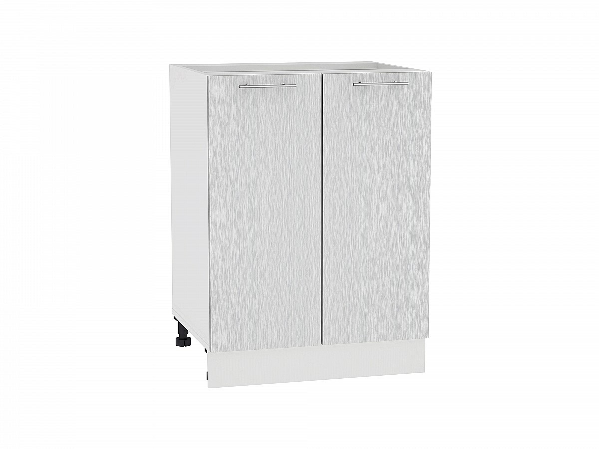 Шкаф нижний с 2-мя дверцами Валерия-М Н 600 Серый металлик дождь светлый-Белый
