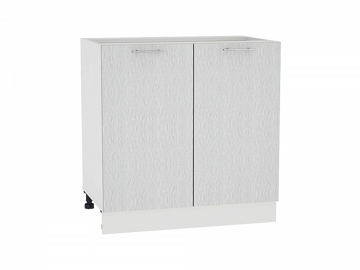 Шкаф нижний с 2-мя дверцами Валерия-М Н 800 Серый металлик дождь светлый-Белый