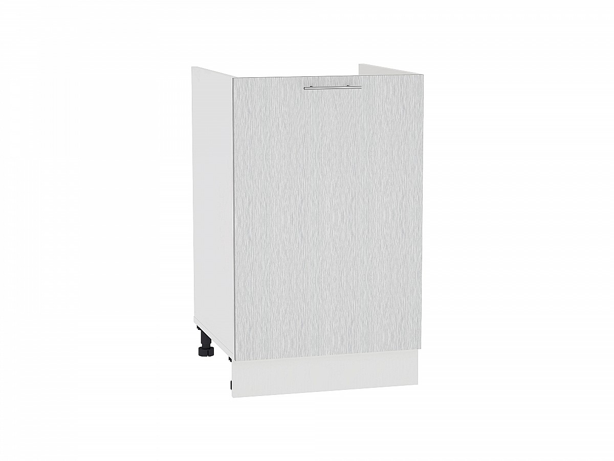Шкаф нижний под мойку с 1-ой дверцей Валерия-М НМ 600 Серый металлик дождь светлый-Белый